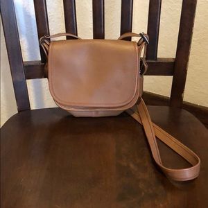 Coach Tan & Orange Flap Crossbody